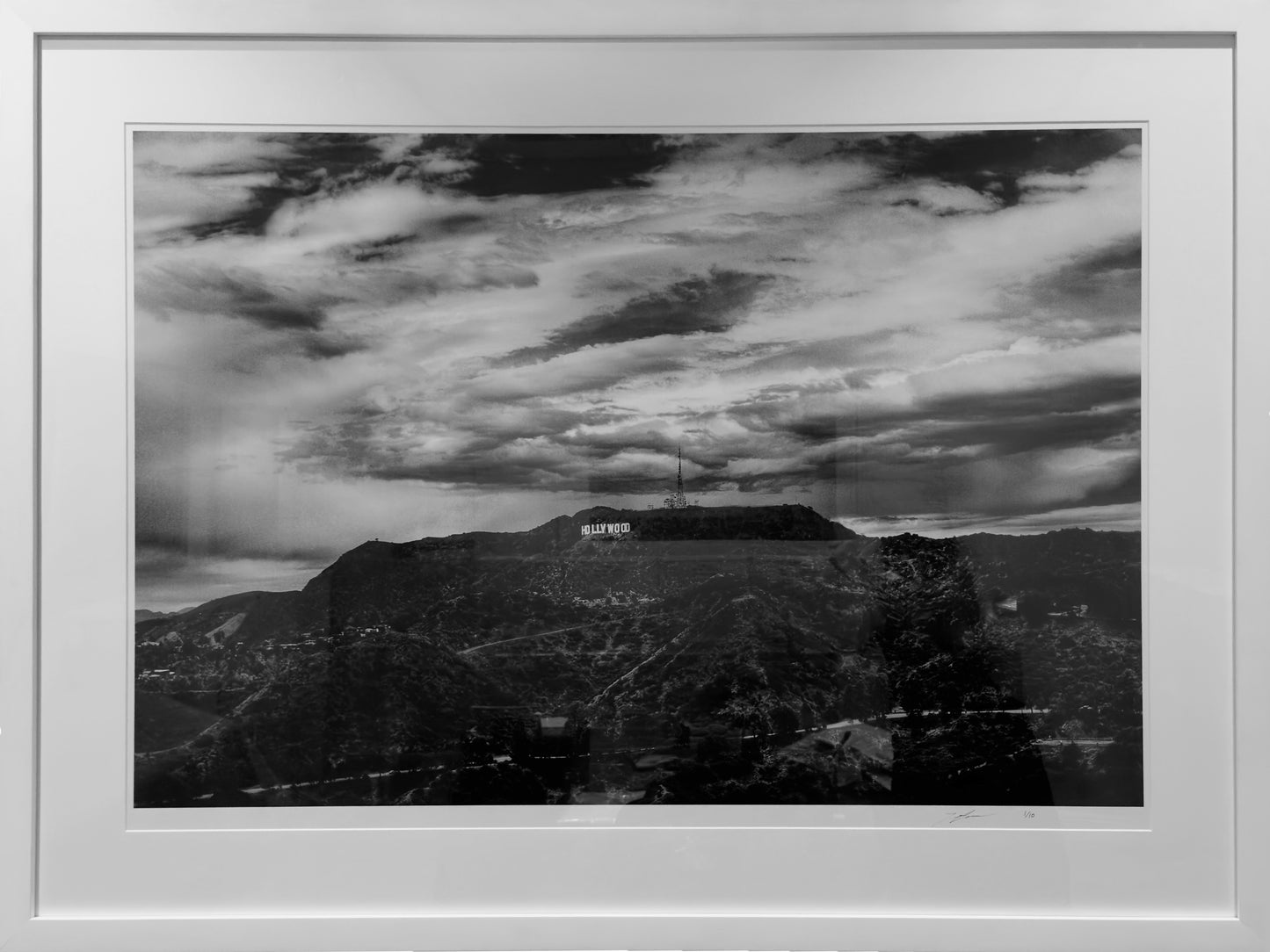 Hollywood Sign Black and White 42x56 in