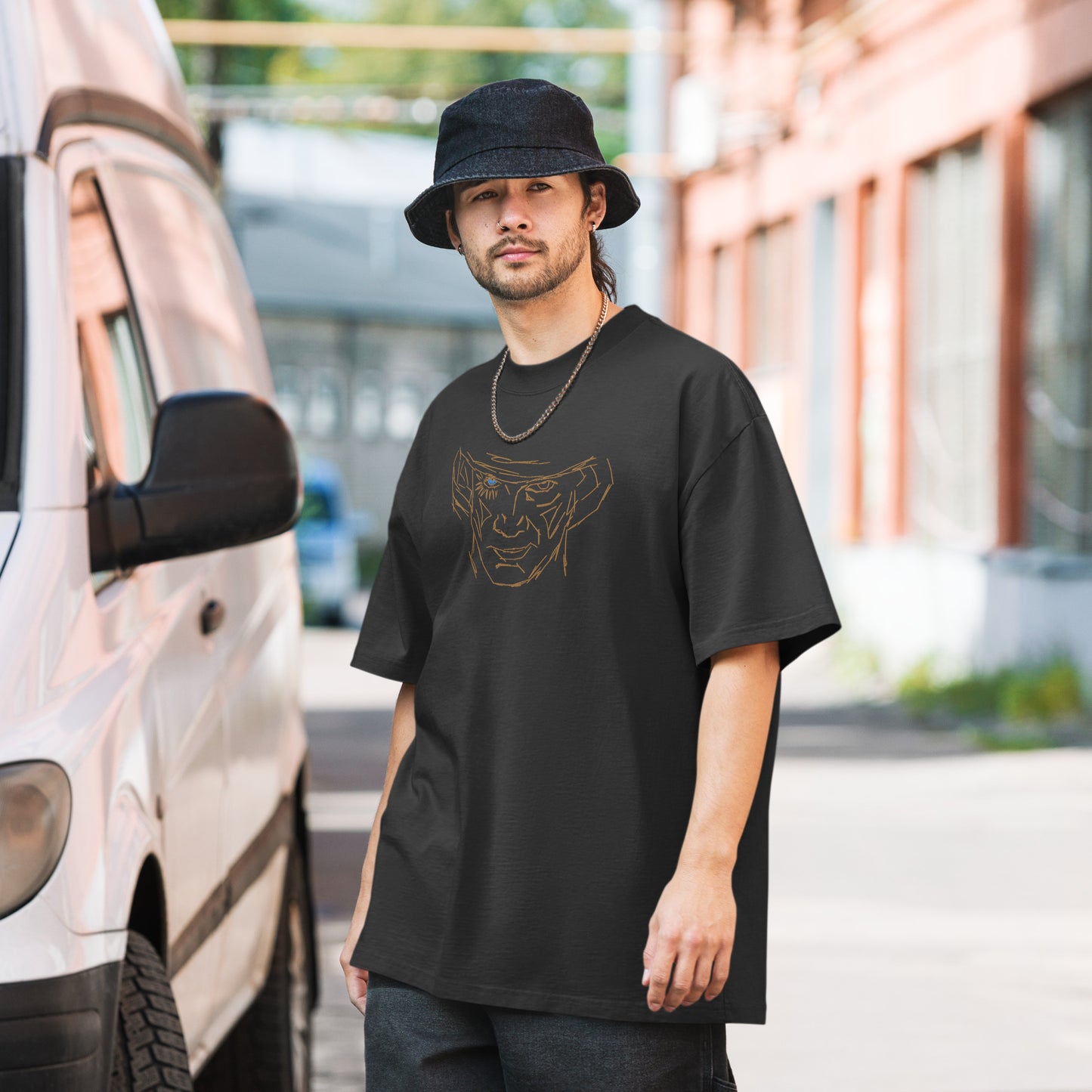 Mr Gawd 107 Embroidered Oversized faded t-shirt