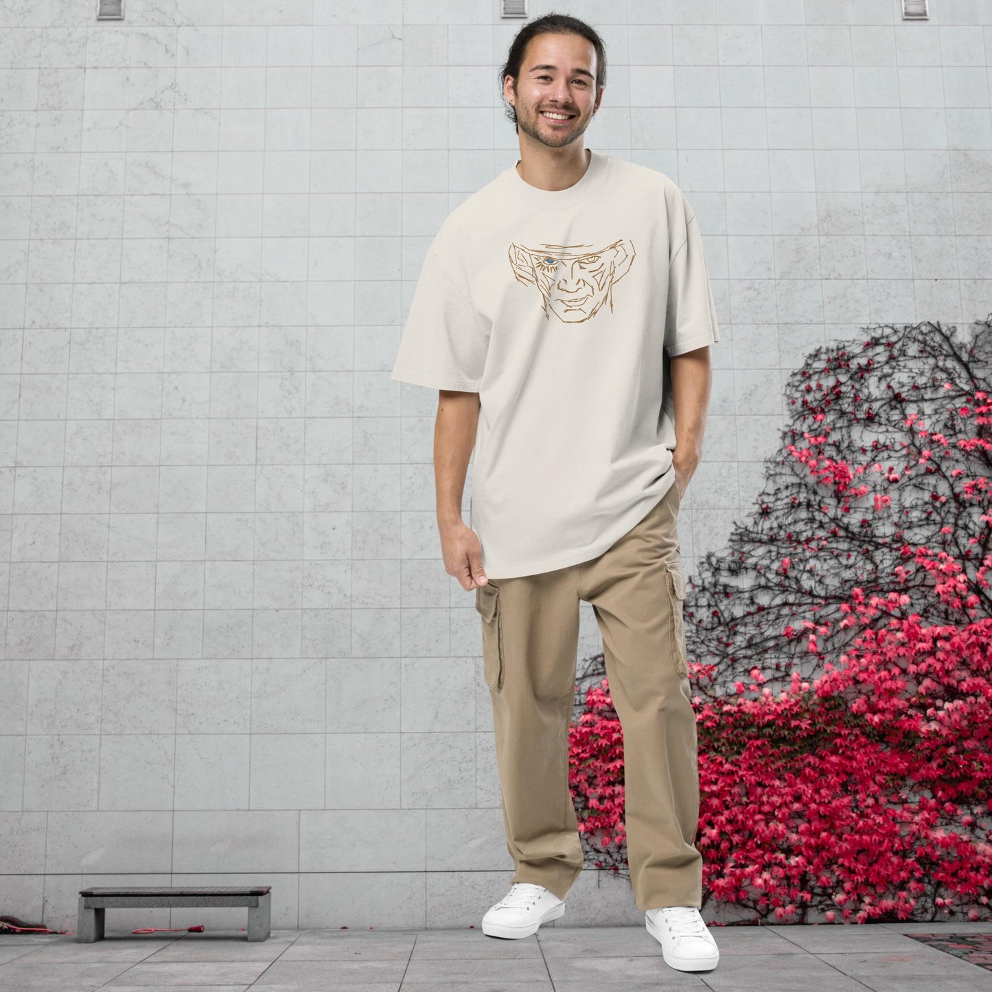 Mr Gawd 107 Embroidered Oversized faded t-shirt