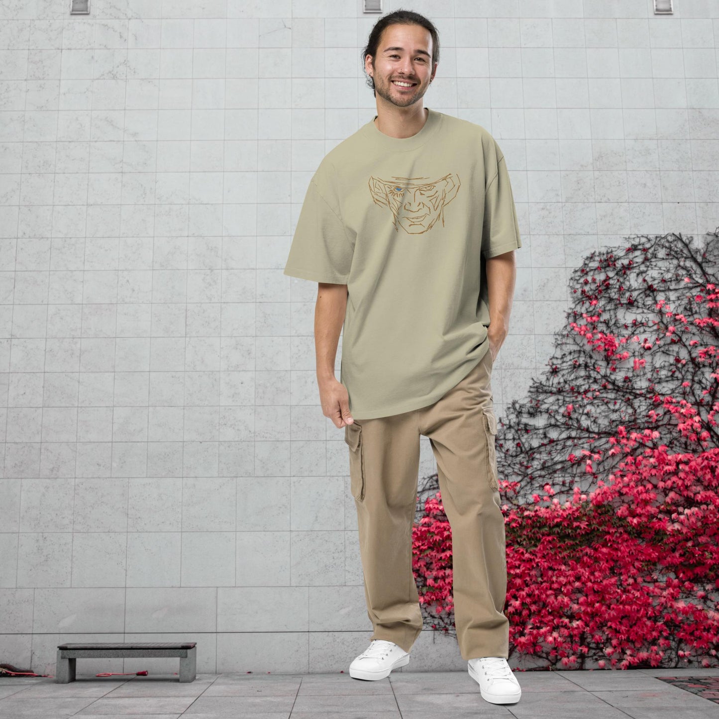 Mr Gawd 107 Embroidered Oversized faded t-shirt